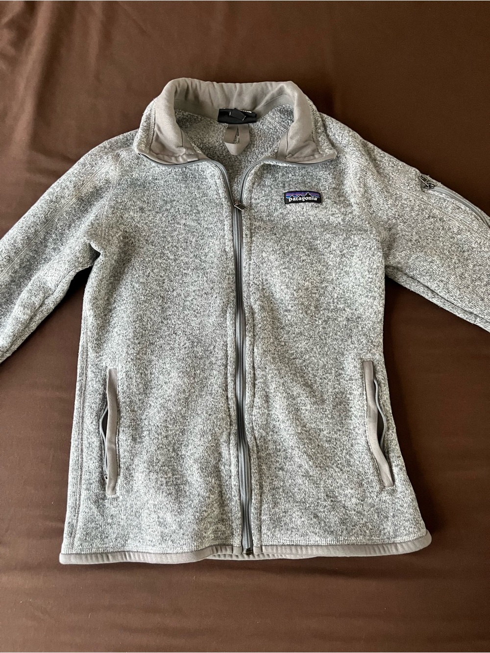 Patagonia Light Gray Heather Zip Fleece Jacket